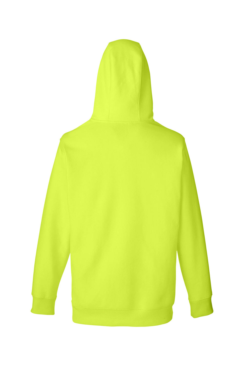 Team 365 TT97 Mens Zone HydroSport Water Resistant 1/4 Zip Hooded Sweatshirt Hoodie Safety Yellow Flat Back