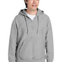 Team 365 Mens Zone HydroSport Water Resistant 1/4 Zip Hooded Sweatshirt Hoodie - Heather Grey