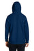 Team 365 TT97 Mens Zone HydroSport Water Resistant 1/4 Zip Hooded Sweatshirt Hoodie Dark Navy Blue Model Back