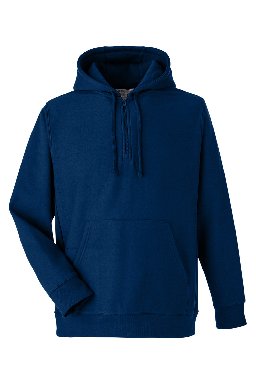 Team 365 TT97 Mens Zone HydroSport Water Resistant 1/4 Zip Hooded Sweatshirt Hoodie Dark Navy Blue Flat Front