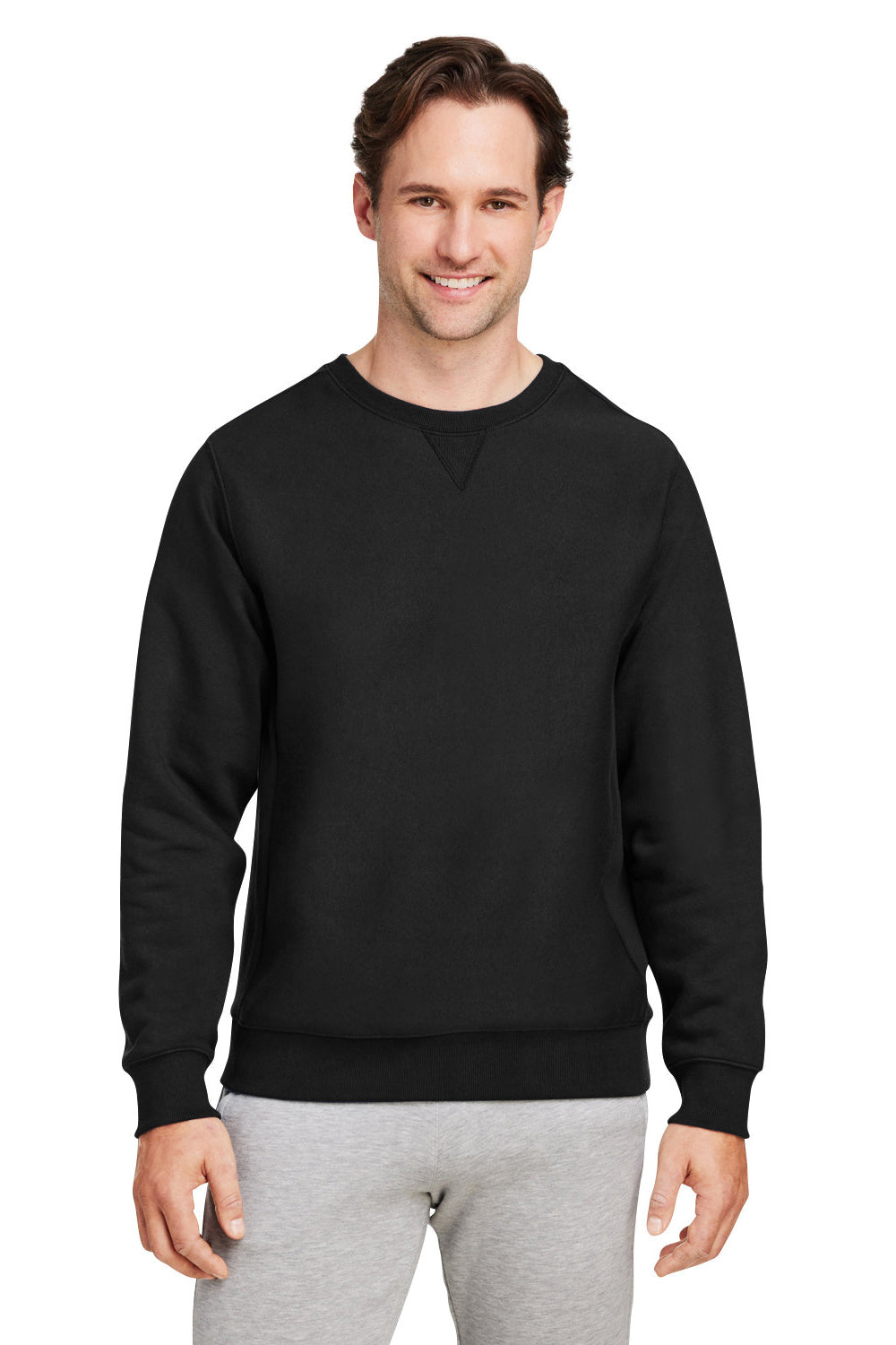 Team 365 TT98 Mens Zone HydroSport Water Resistant Crewneck Sweatshirt Black Model Front