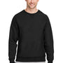 Team 365 Mens Zone HydroSport Water Resistant Crewneck Sweatshirt - Black