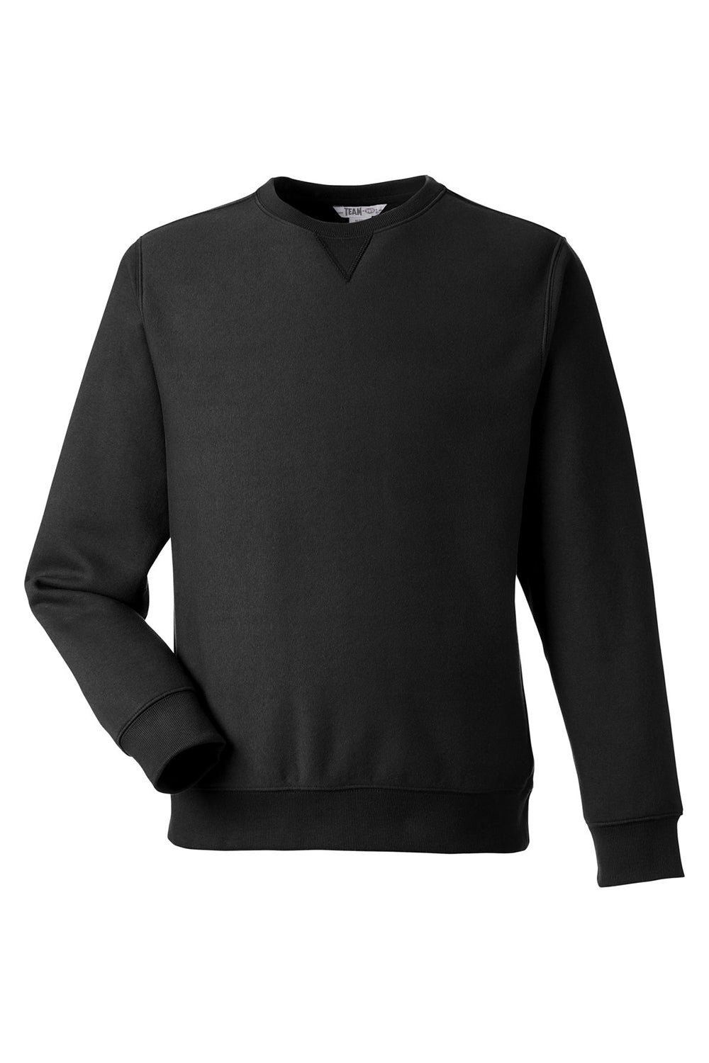 Team 365 TT98 Mens Zone HydroSport Water Resistant Crewneck Sweatshirt Black Flat Front