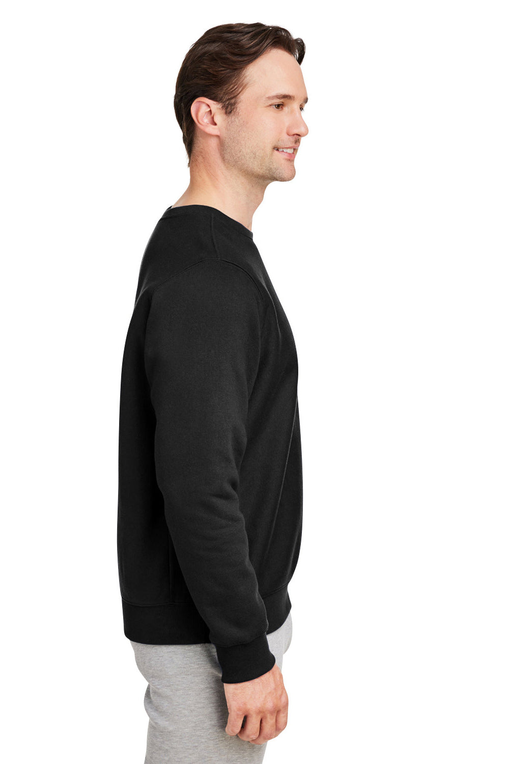 Team 365 TT98 Mens Zone HydroSport Water Resistant Crewneck Sweatshirt Black Model Side