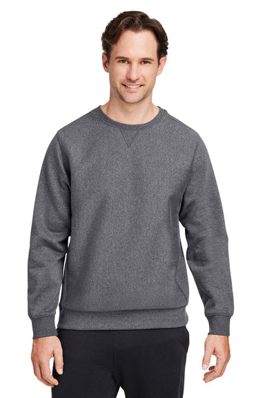 Team 365 TT98 Mens Zone HydroSport Water Resistant Crewneck Sweatshirt Heather Dark Grey Model Front