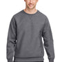 Team 365 Mens Zone HydroSport Water Resistant Crewneck Sweatshirt - Heather Dark Grey