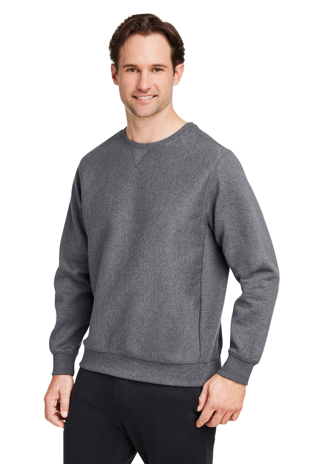 Team 365 TT98 Mens Zone HydroSport Water Resistant Crewneck Sweatshirt Heather Dark Grey Model 3q