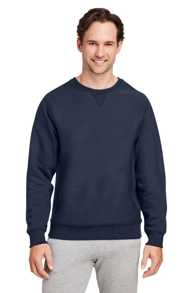 Team 365 TT98 Mens Zone HydroSport Water Resistant Crewneck Sweatshirt Dark Navy Blue Model Front