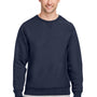 Team 365 Mens Zone HydroSport Water Resistant Crewneck Sweatshirt - Dark Navy Blue