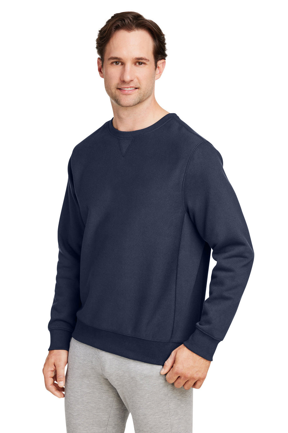 Team 365 TT98 Mens Zone HydroSport Water Resistant Crewneck Sweatshirt Dark Navy Blue Model 3q