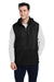 Team 365 TT99 Mens Zone HydroSport Hybrid Water Resistant Full Zip Hooded Vest Black Model Front