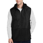 Team 365 Mens Zone HydroSport Hybrid Water Resistant Full Zip Hooded Vest - Black