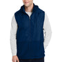 Team 365 Mens Zone HydroSport Hybrid Water Resistant Full Zip Hooded Vest - Dark Navy Blue