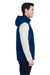 Team 365 TT99 Mens Zone HydroSport Hybrid Water Resistant Full Zip Hooded Vest Dark Navy Blue Model Side