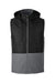 Team 365 TT99 Mens Zone HydroSport Hybrid Water Resistant Full Zip Hooded Vest Heather Dark Grey/Black Flat Front