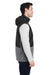 Team 365 TT99 Mens Zone HydroSport Hybrid Water Resistant Full Zip Hooded Vest Heather Dark Grey/Black Model Side