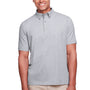 UltraClub Mens Lakeshore Performance Moisture Wicking Short Sleeve Polo Shirt - Heather Grey