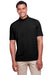 UltraClub UC105 Mens Lakeshore Performance Moisture Wicking Short Sleeve Polo Shirt Black Model Front