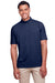 UltraClub UC105 Mens Lakeshore Performance Moisture Wicking Short Sleeve Polo Shirt Navy Blue Model Front