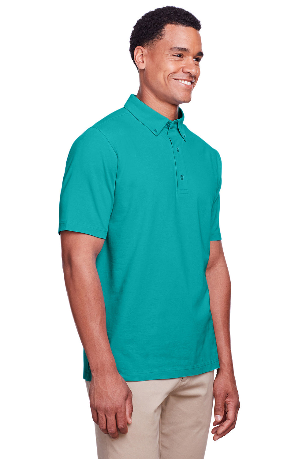 UltraClub UC105 Mens Lakeshore Performance Moisture Wicking Short Sleeve Polo Shirt Jade Green Model 3q