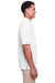 UltraClub UC105 Mens Lakeshore Performance Moisture Wicking Short Sleeve Polo Shirt White Model Side