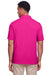 UltraClub UC105 Mens Lakeshore Performance Moisture Wicking Short Sleeve Polo Shirt Heliconia Pink Model Back