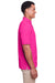 UltraClub UC105 Mens Lakeshore Performance Moisture Wicking Short Sleeve Polo Shirt Heliconia Pink Model Side