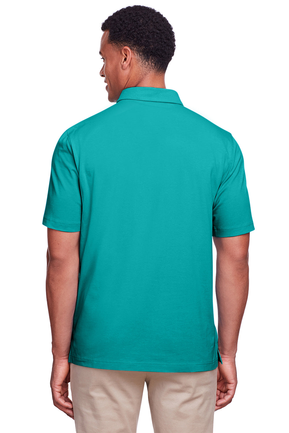 UltraClub UC105 Mens Lakeshore Performance Moisture Wicking Short Sleeve Polo Shirt Jade Green Model Back