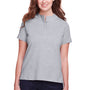 UltraClub Womens Lakeshore Performance Moisture Wicking Short Sleeve Polo Shirt - Heather Grey