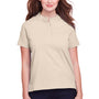 UltraClub Womens Lakeshore Performance Moisture Wicking Short Sleeve Polo Shirt - Stone