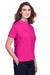 UltraClub UC105W Womens Lakeshore Performance Moisture Wicking Short Sleeve Polo Shirt Heliconia Pink Model 3q