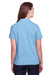 UltraClub UC105W Womens Lakeshore Performance Moisture Wicking Short Sleeve Polo Shirt Columbia Blue Model Back