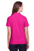 UltraClub UC105W Womens Lakeshore Performance Moisture Wicking Short Sleeve Polo Shirt Heliconia Pink Model Back