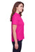 UltraClub UC105W Womens Lakeshore Performance Moisture Wicking Short Sleeve Polo Shirt Heliconia Pink Model Side