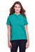 UltraClub UC105W Womens Lakeshore Performance Moisture Wicking Short Sleeve Polo Shirt Jade Green Model Front