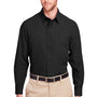 UltraClub Mens Bradley Performance Moisture Wicking Long Sleeve Button Down Shirt w/ Pocket - Black - Closeout