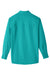 UltraClub UC500 Mens Bradley Performance Moisture Wicking Long Sleeve Button Down Shirt w/ Pocket Jade Green Flat Back