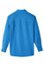 UltraClub UC500 Mens Bradley Performance Moisture Wicking Long Sleeve Button Down Shirt w/ Pocket Pacific Blue Flat Back