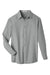 UltraClub UC500 Mens Bradley Performance Moisture Wicking Long Sleeve Button Down Shirt w/ Pocket Silver Grey Flat Front