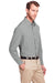 UltraClub UC500 Mens Bradley Performance Moisture Wicking Long Sleeve Button Down Shirt w/ Pocket Silver Grey Model 3q