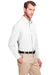 UltraClub UC500 Mens Bradley Performance Moisture Wicking Long Sleeve Button Down Shirt w/ Pocket White Model 3q