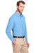 UltraClub UC500 Mens Bradley Performance Moisture Wicking Long Sleeve Button Down Shirt w/ Pocket Columbia Blue Model 3q