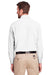 UltraClub UC500 Mens Bradley Performance Moisture Wicking Long Sleeve Button Down Shirt w/ Pocket White Model Back