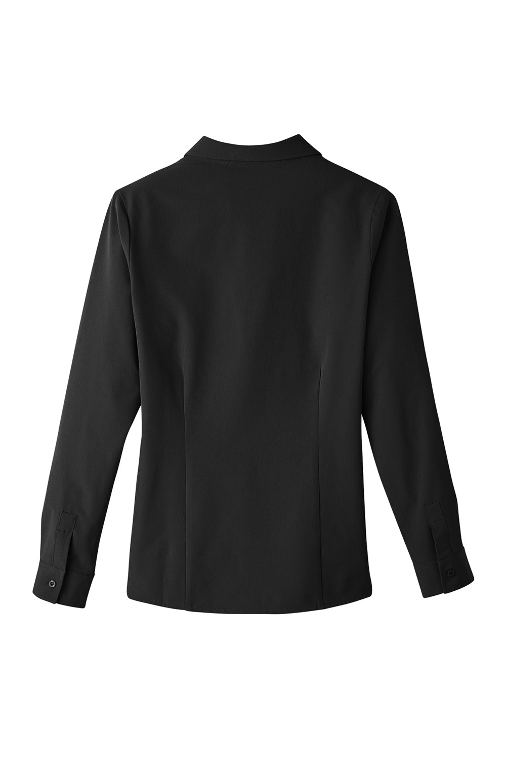 UltraClub UC500W Womens Bradley Performance Moisture Wicking Long Sleeve Button Down Shirt Black Flat Back