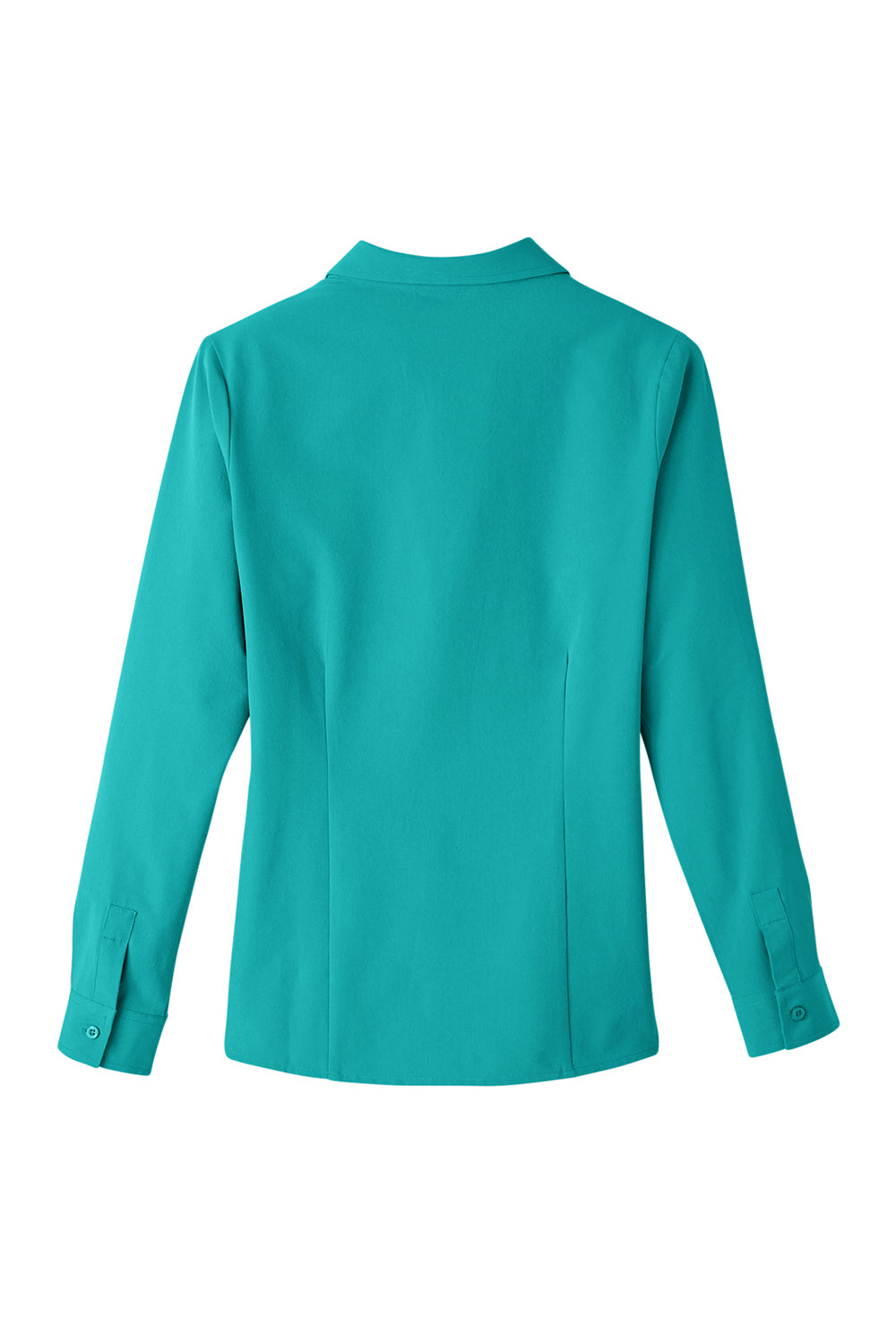 UltraClub UC500W Womens Bradley Performance Moisture Wicking Long Sleeve Button Down Shirt Jade Green Flat Back