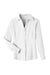 UltraClub UC500W Womens Bradley Performance Moisture Wicking Long Sleeve Button Down Shirt White Flat Front