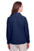 UltraClub UC500W Womens Bradley Performance Moisture Wicking Long Sleeve Button Down Shirt Navy Blue Model Back