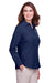 UltraClub UC500W Womens Bradley Performance Moisture Wicking Long Sleeve Button Down Shirt Navy Blue Model 3q