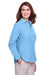 UltraClub UC500W Womens Bradley Performance Moisture Wicking Long Sleeve Button Down Shirt Columbia Blue Model 3q