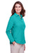 UltraClub UC500W Womens Bradley Performance Moisture Wicking Long Sleeve Button Down Shirt Jade Green Model 3q